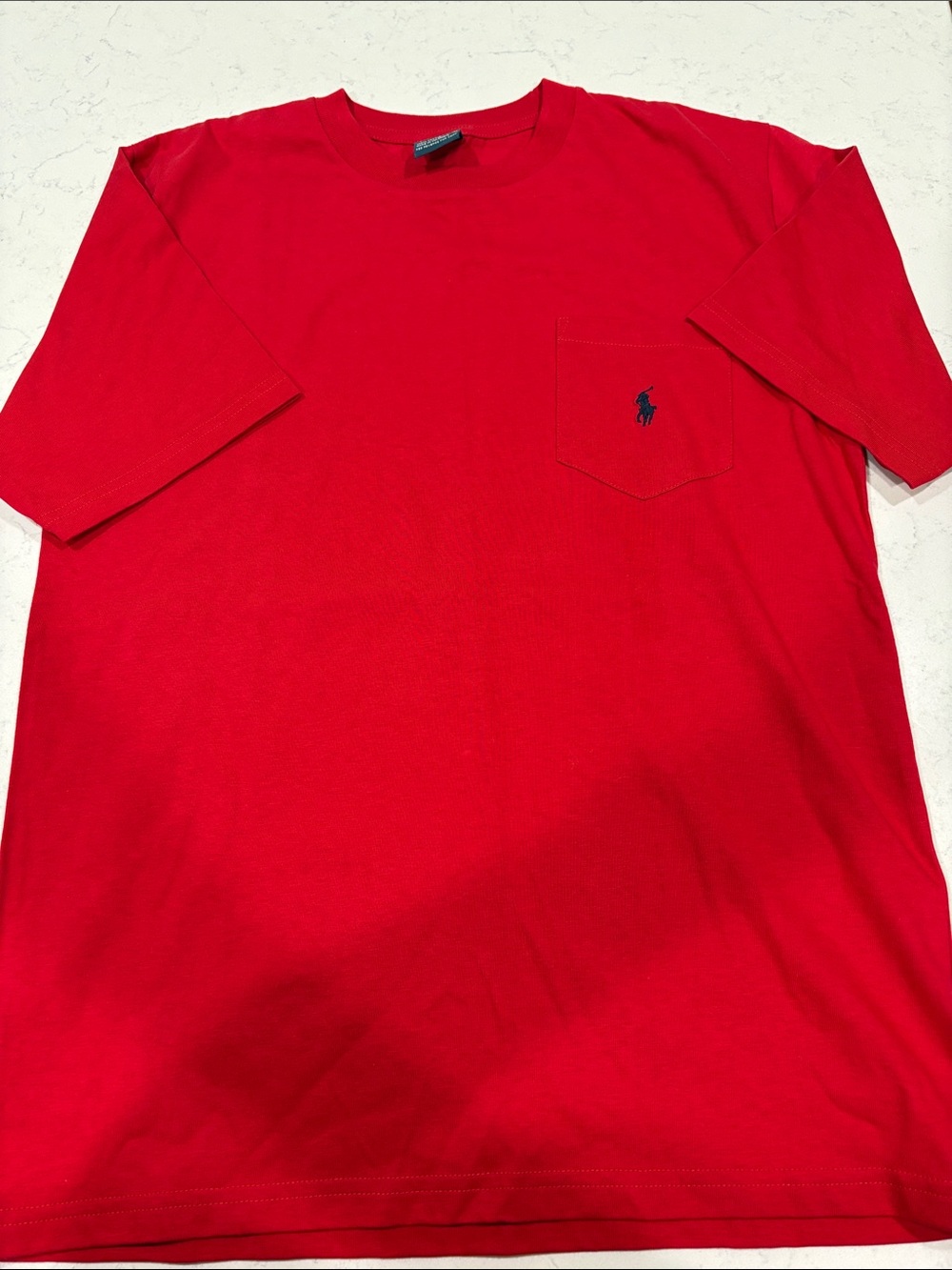 Polo by Ralph Lauren Red Short Sleeve Pocket Tee with Navy Pony